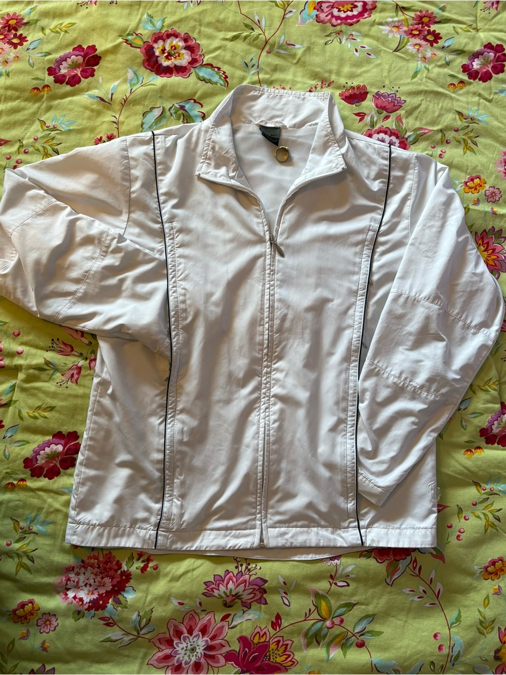 Nike black/gray tag 90s Y2K white windbreaker jacket women’s medium 26x22